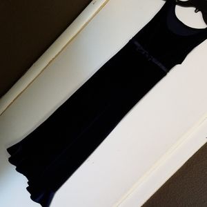 Dark blue velvet sleeveless dress
